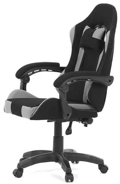 Autronic BONTEC Herné kreslo, synchrónny mechanizmus, čierna látka, KA-R209 GREY Farba: Čierna