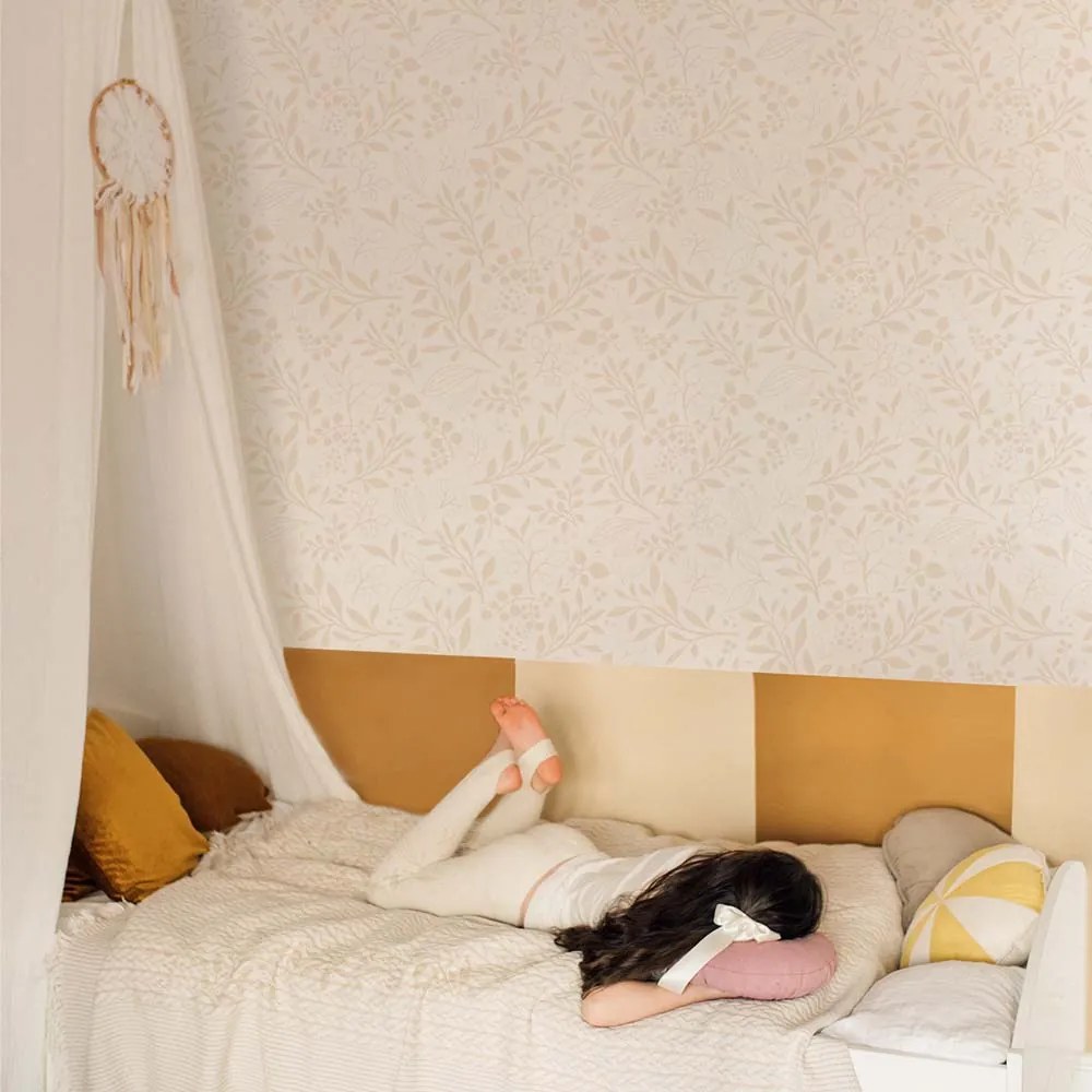 Tapeta jemné kvety béžová 280×50 cm