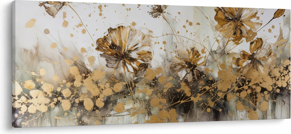 Obraz - Abstraktná kvetinová maľba (120x50 cm)