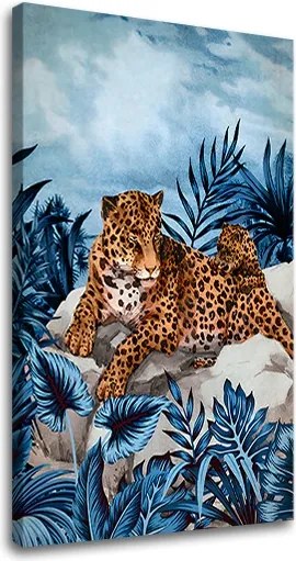 Obraz na plátne GEPARD NA SKLALE 001