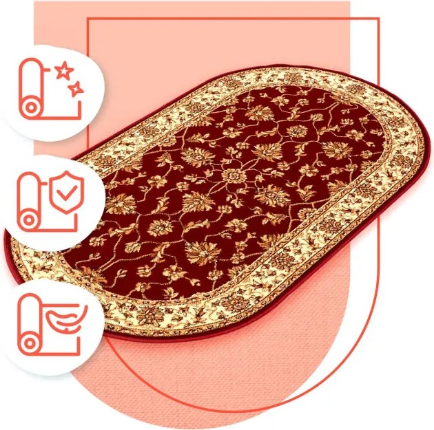 Koberec Agnella Standard Begonia bordový ovál