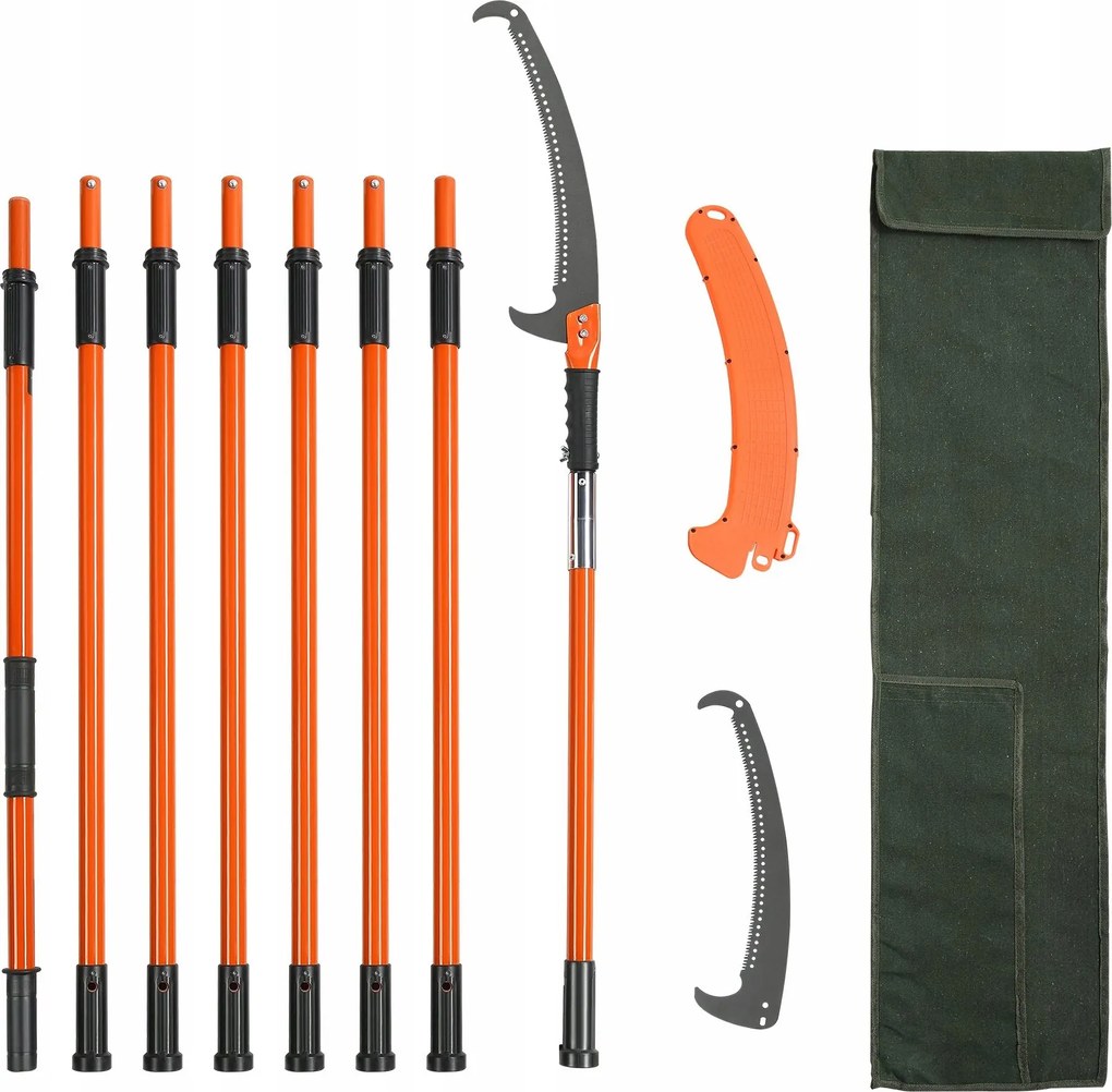 Teleskopická píla s hákom na rezanie dreva a konárov 2,24-8,24 m