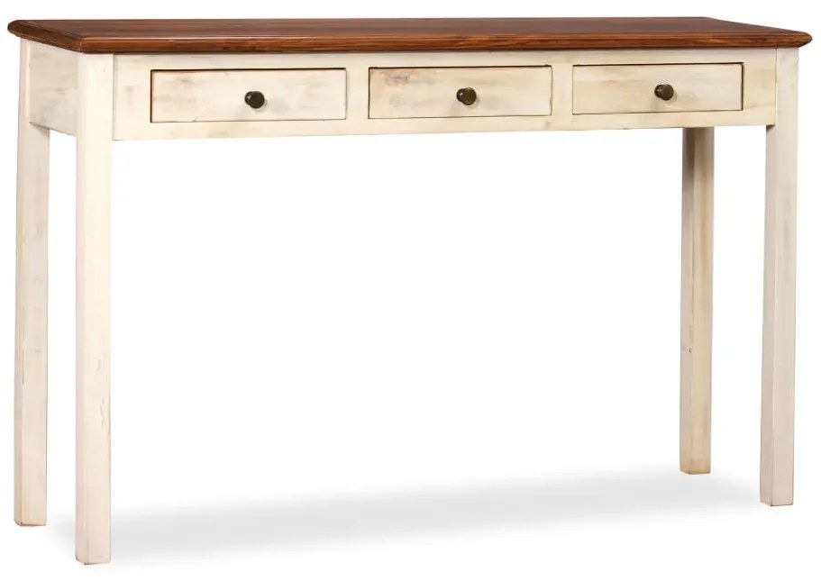 vidaXL Konzolový stolík, sheeshamové a mangovníkové drevo, 120x30x76 cm