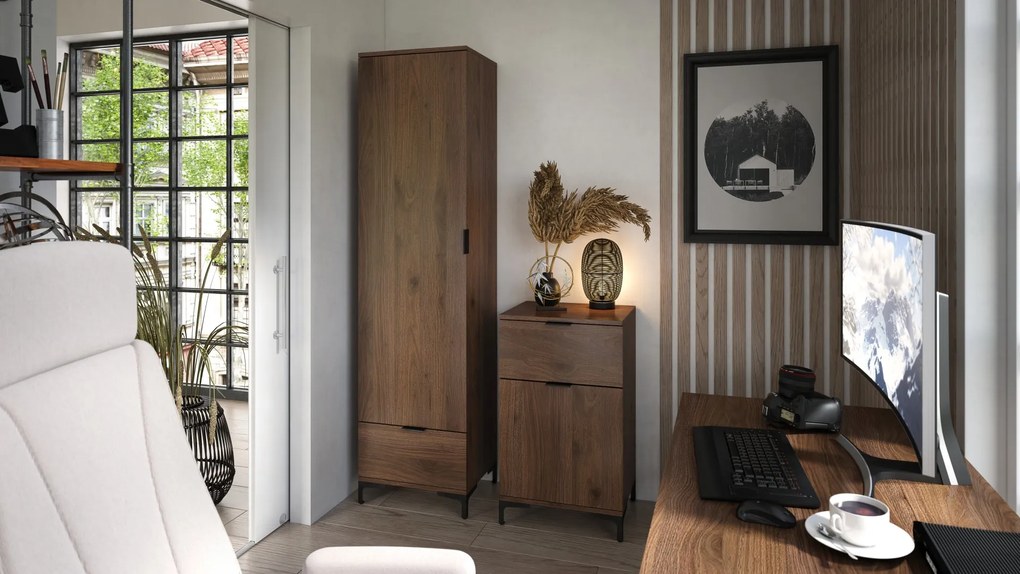 Komoda LANA 03 Elegantný orech -STOJACA KOMODA SO ZÁSUVKAMI