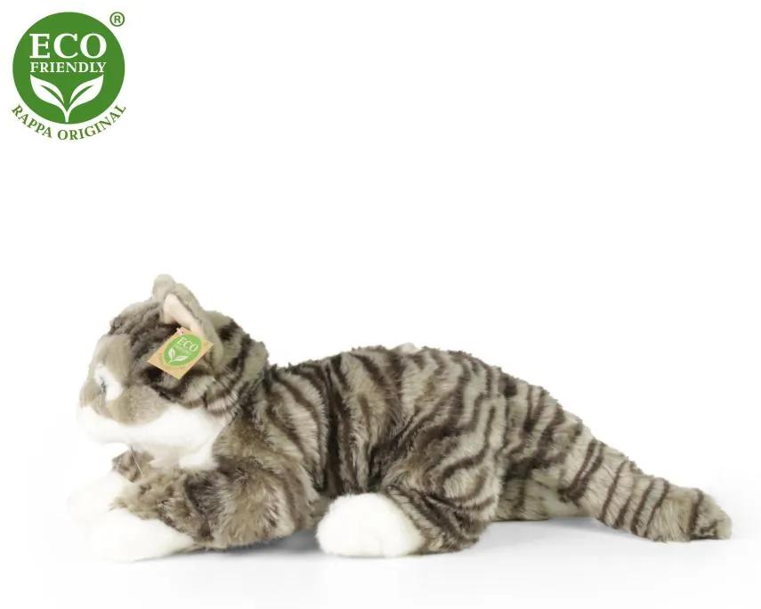 Plyšová mourovatá mačka šedá 40 cm ECO-FRIENDLY