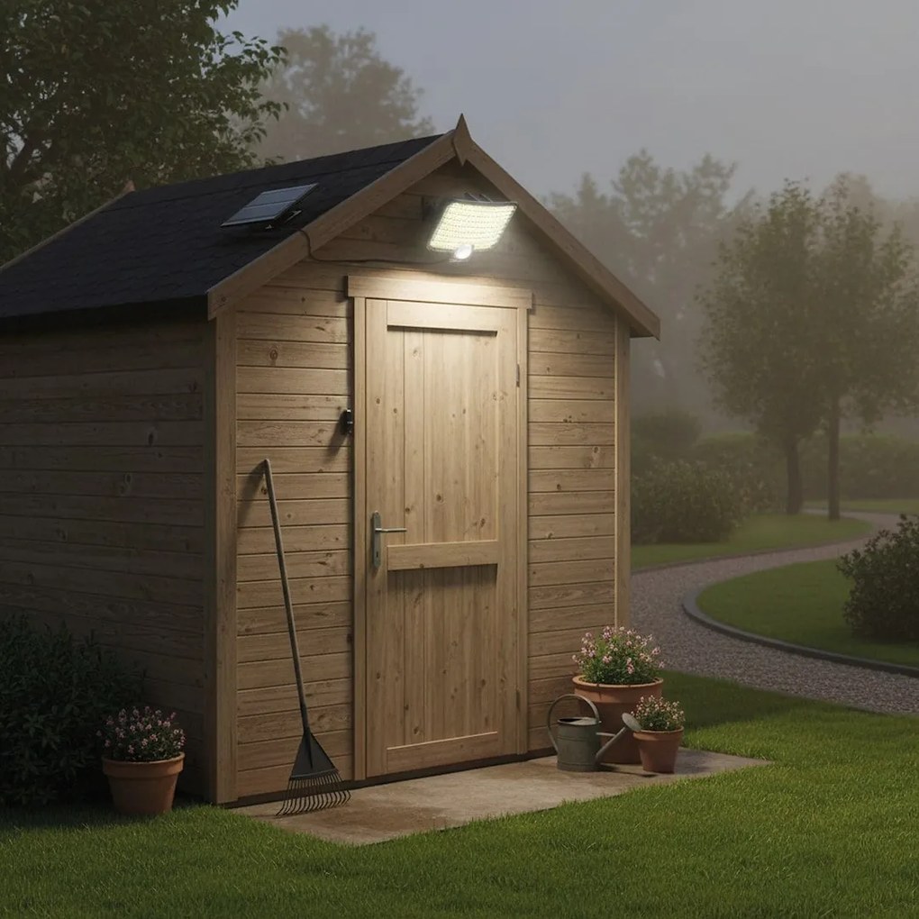 Exteriérové solárne nástenné LED svietidlo Alex, 1x LED 5,5w, čierna, pohybový senzor