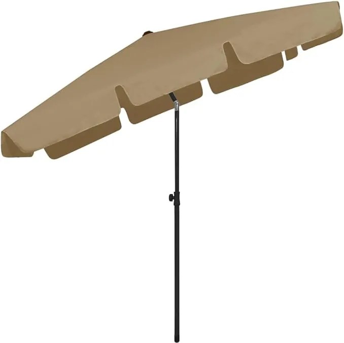 TRENDIE Záhradný slnečník 125x200 cm tmavo béžový