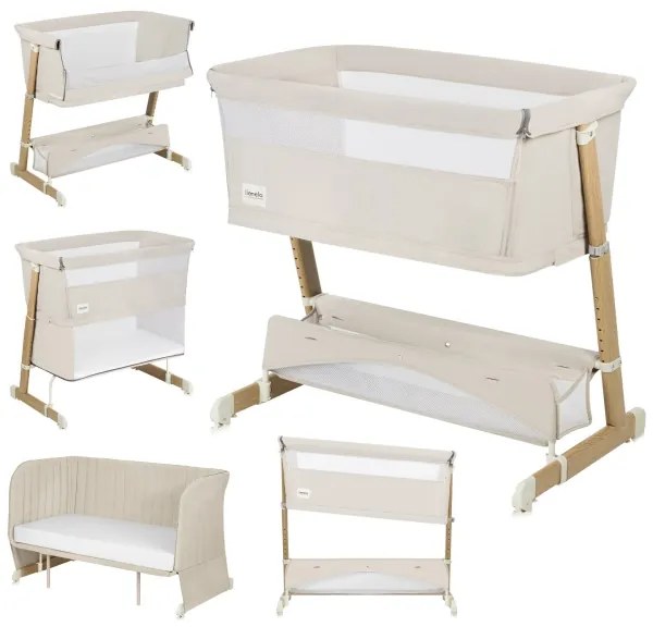 Lionelo - Detská postieľka 5v1 THOMI PLUS piesková