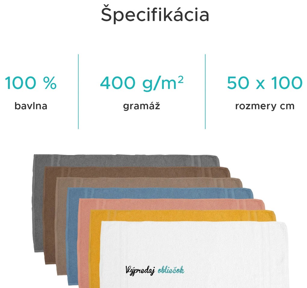 Uterák BASIC DUAL 50 x 100 cm žltý, 100% bavlna