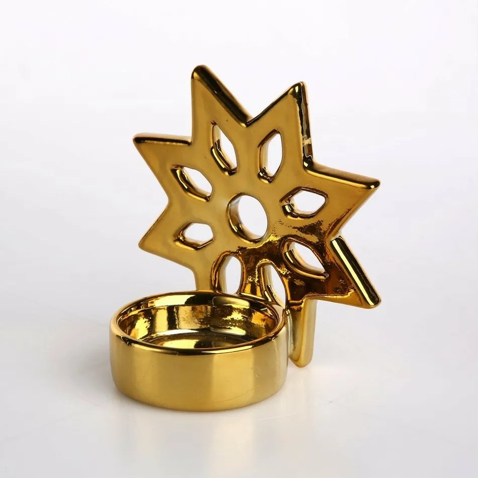 Altom Porcelánový svietnik na čajovú sviečku Star, 9,5 x9,5 cm