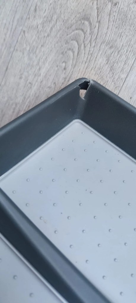 Kesper 2. akosť - Organizér do zásuvky, sivý, protišmykový, s priehradkou GREY 33 x 23 cm