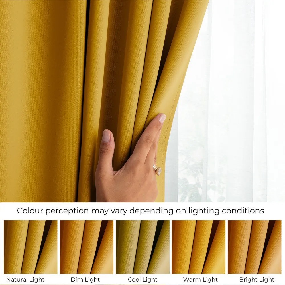 Žltý zatemňovací termo záves 140x245 cm Pleat – Restilo