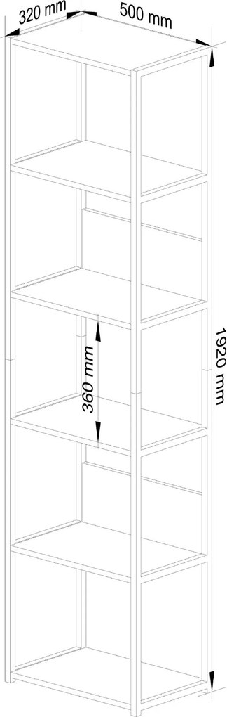 Regál Barna 50 cm biely