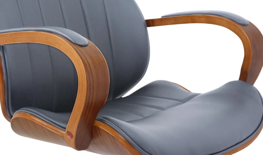 Design-Shop Kancelárska stolička Melilla - drevo orech - Sivá