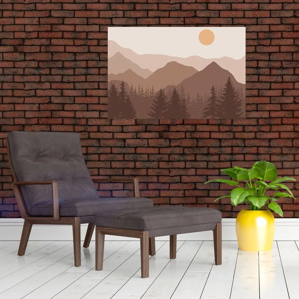 Obraz - Hnedé pohorie N⁰1 (90x60 cm)