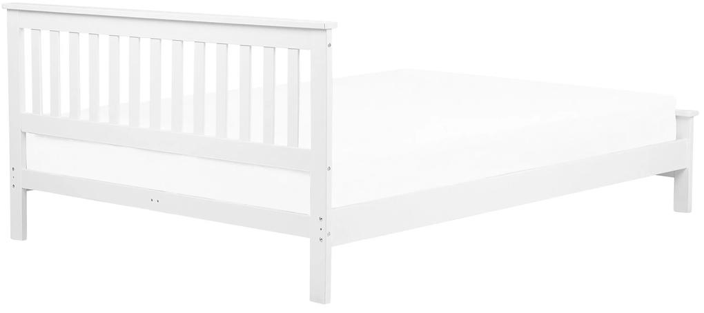 Drevená posteľ 160 x 200 cm biela MAYENNE Beliani