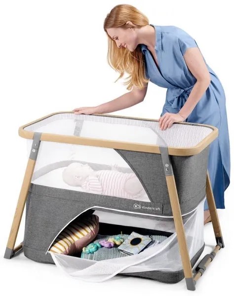 KINDERKRAFT - Cestovná postieľka 4v1 SOFI šedá