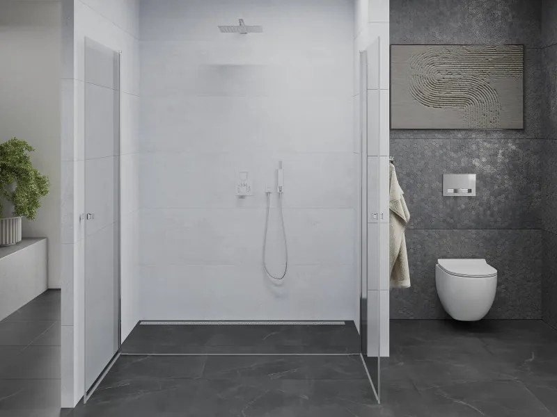 Mexen Pretoria Duo, 2-krídlové sprchové dvere do otvoru 180 cm, 6mm číre sklo, chrómový profil, 852-180-000-02-00
