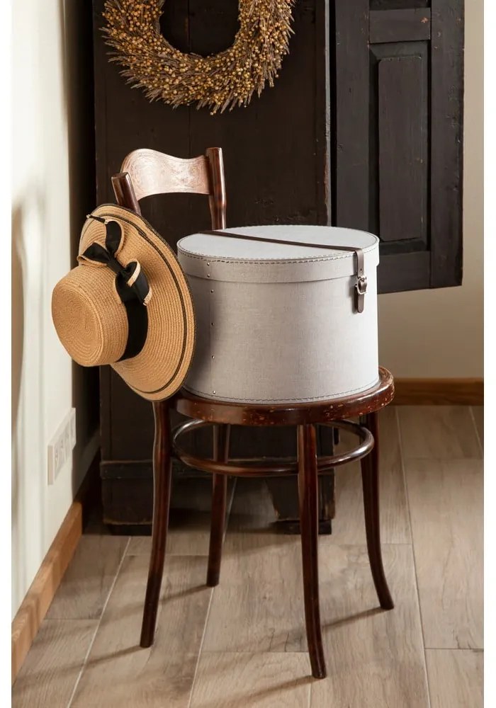 Svetlosivé kartónové úložné boxy v súprave 2 ks s vekom ø 37,5x25,5 cm Rut Canvas Paper Laminate – Bigso