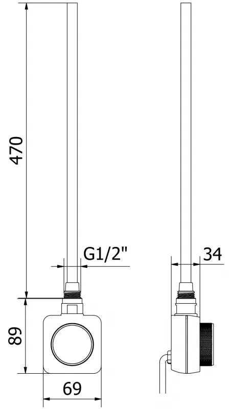 Mexen Mars, elektrické vykurovacie teleso 1200 x 500 mm, 500 W, čierna, W110-1200-500-6500-70
