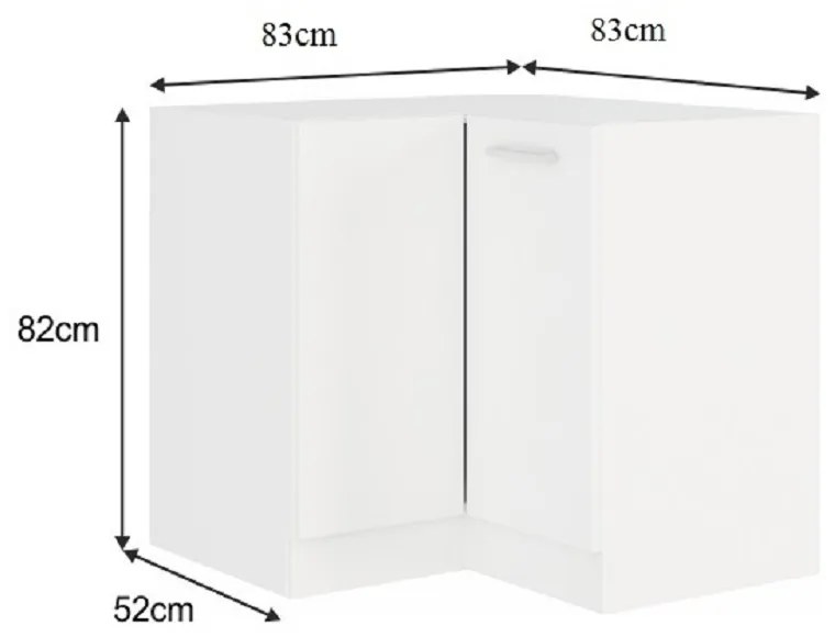 Rohová spodná skrinka Strolis 89x89 DN 1F BB (biela). Vlastná spoľahlivá doprava až k Vám domov. 809524