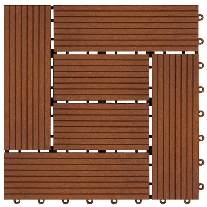 Terasová dlaždica WPC redwood 30x30 cm