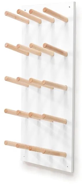 Nástenný stojan na topánky PERO, 10 párov topánok, 440x195x1025 mm, biela