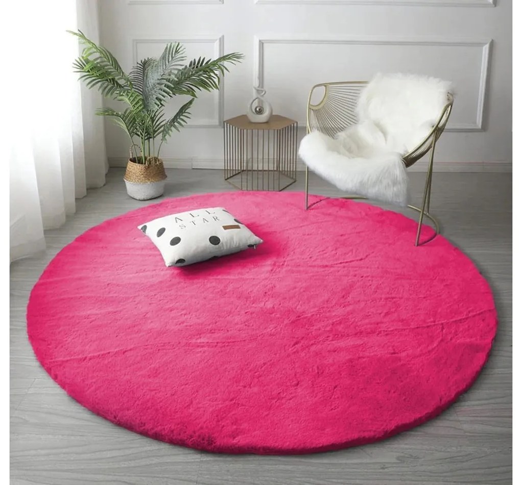 TZ Tmavoružový okrúhly koberec Rabbit Rozmer: 140 cm