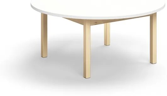 Stôl DECIBEL, Ø1200x530 mm, akustický HPL - biela