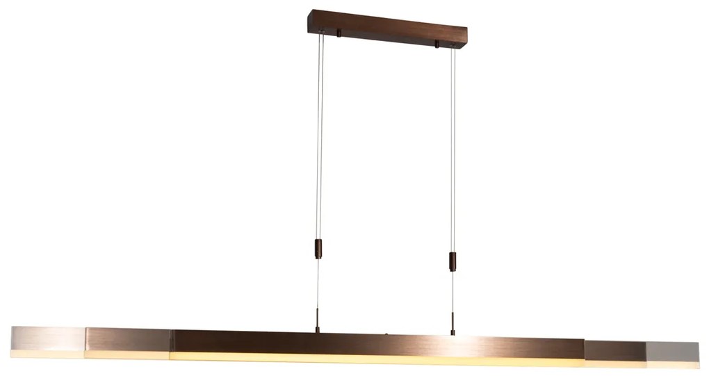 Nastaviteľná závesná lampa tmavá bronz vrátane stmievateľného LED - Lamba