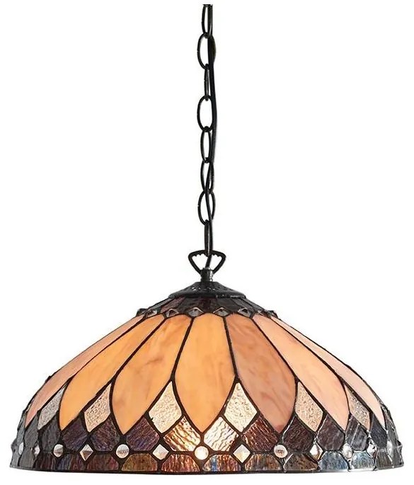 Endon 63977 - Luster na reťazi Tiffany BROOKLYN 1xE27/60W/230V pr. 40 cm