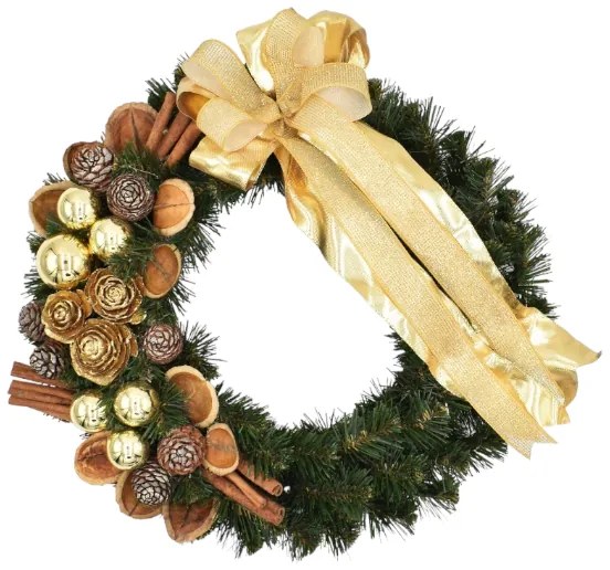 Vianočný veniec na dvere Zlatý 35cm