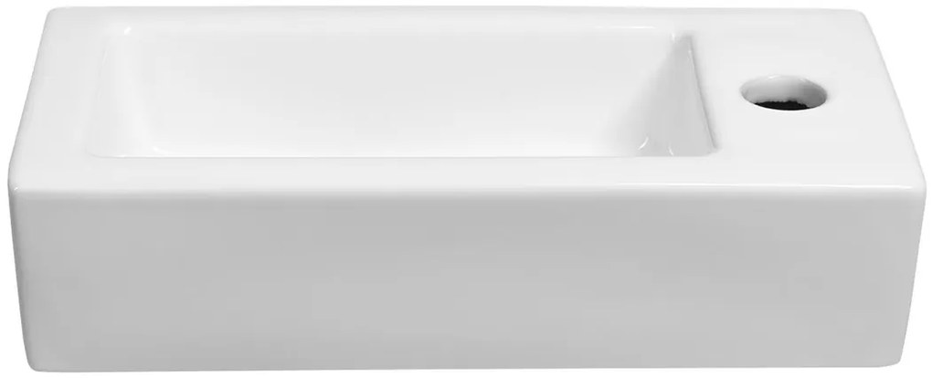 Sapho Sapho, ZOE keramické umývadlo 37x9x19 cm pravé, biela, AR495
