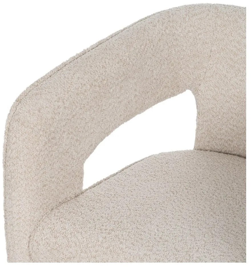 Béžové kreslo z textílie buklé – Ixia