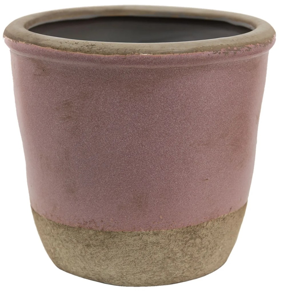 Ružovo-béžový keramický obal na kvetináč Pinae XL - Ø 19*19 cm