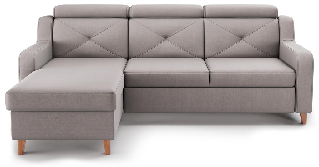 Rohová sedačka Laksaro s rozkladom ľavostranná - tmavý béžový zamat Jasmine 25