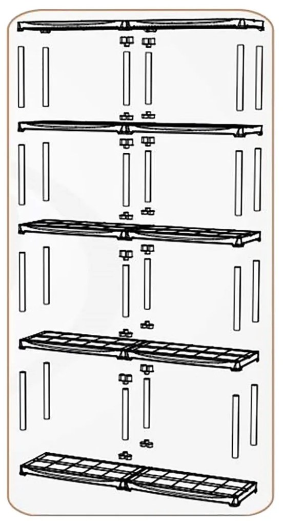 KIS-KETER Plastový regál Tribac 75/5 pětipolicový