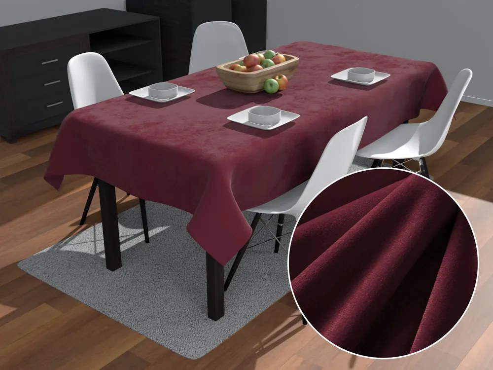 Biante Zamatový obdĺžnikový obrus Velvet Premium SVP-010 Tmavo vínový 80x120 cm