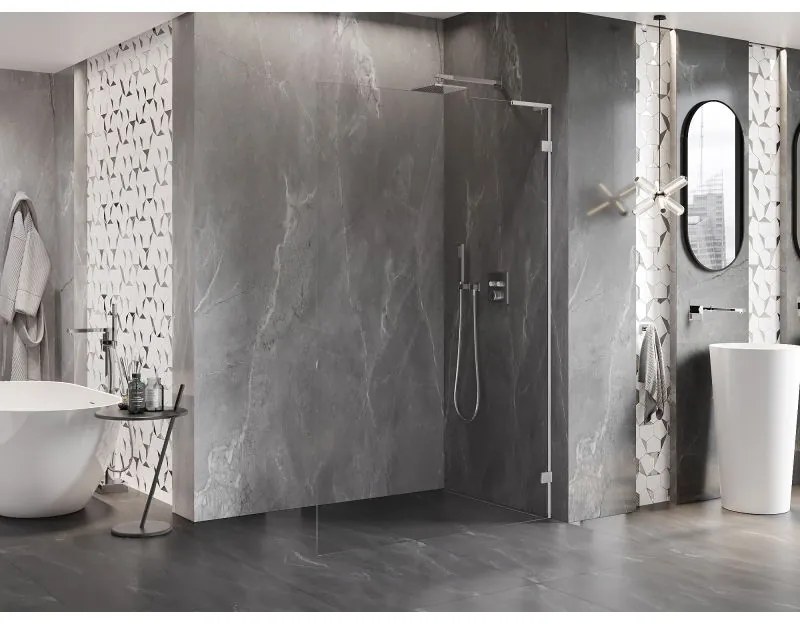 Mexen Lunar L, sprchová stena pravá 50 x 200 cm, 8mm číre sklo, chrómový profil, 830L-050-000-01-00-P