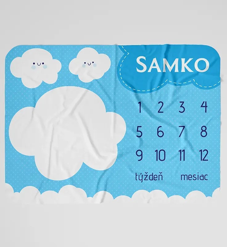 interesi Modrá fotodeka pre bábätká - Obláčik