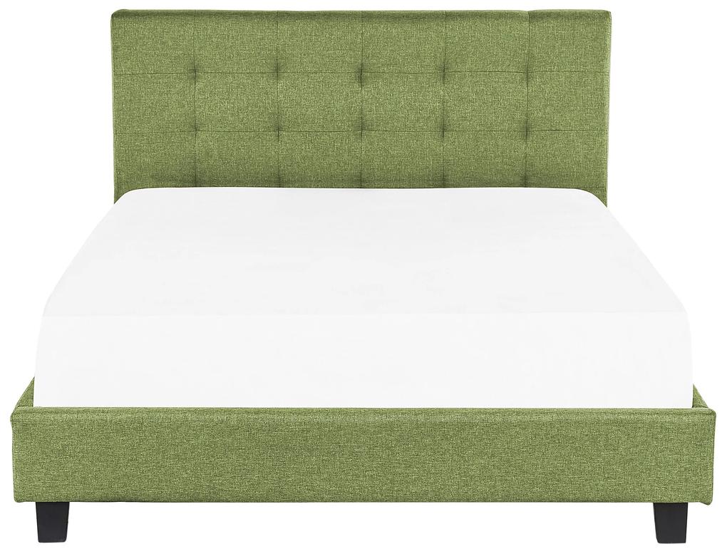 Čalúnená posteľ 160 x 200 cm zelená LA ROCHELLE Beliani