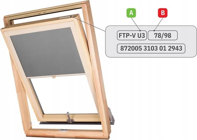 Dekodum Termoizolačná roleta na strešné okno typu FAKRO 78x140 Farba látky: Graphite Silver, Farba profilu: Borovica