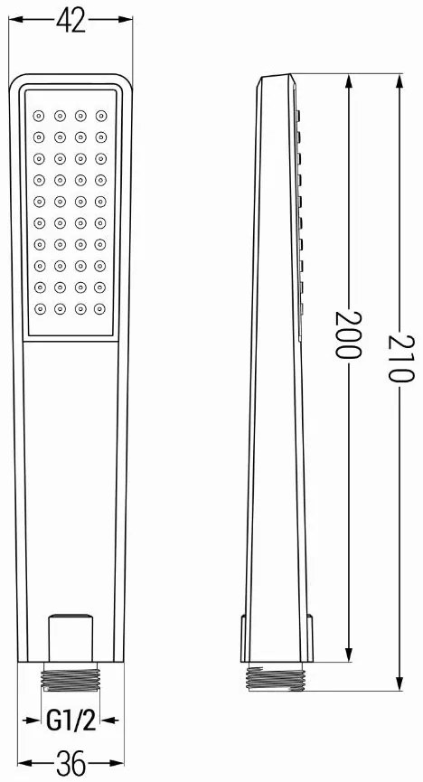 Mexen príslušenstvo - 1-bodový ručný sprchový set R-72, čierna, 785726052-70