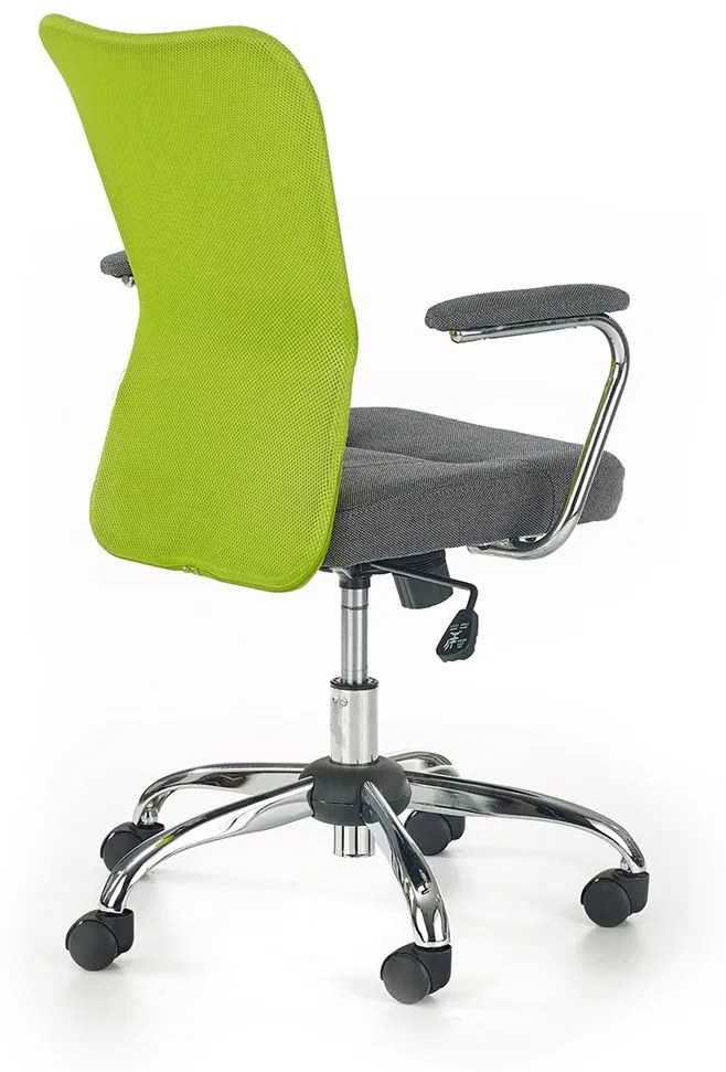 Detská stolička na kolieskach s podrúčkami Andy - zelená / sivá