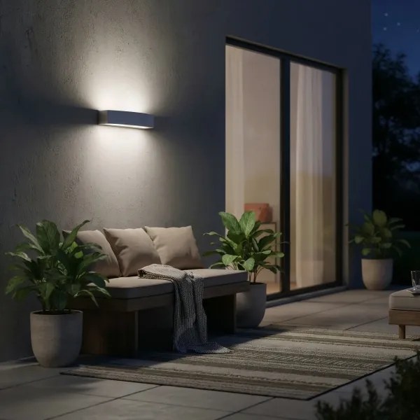 Ideal Lux - Vonkajšie nástenné svietidlo ANDROMEDA 2xE27/60W/230V IP55 šedá