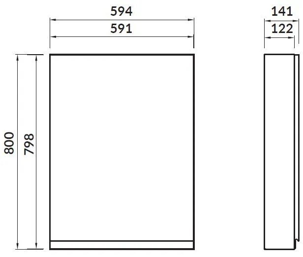 Cersanit Moduo, závesná skrinka 60x14x80 cm, antracitová matná, S590-074-DSM