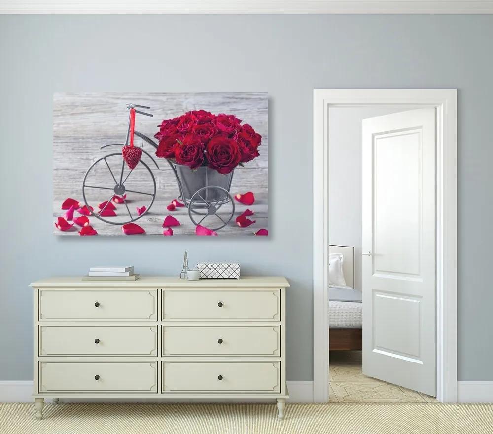 Obraz bicykel plný ruží - 60x40