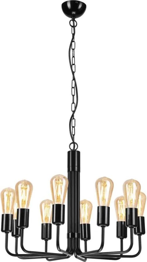 Luster na reťazi TIFFANY 10xE27/60W/230V čierna