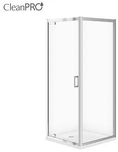 Cersanit Arteco, sprchový kút s 1-krídlovými dverami 90 (dvere) x 90 (stena) x 190 cm, 5mm číre sklo, chrómový profil + slim vanička TAKO, S601-116