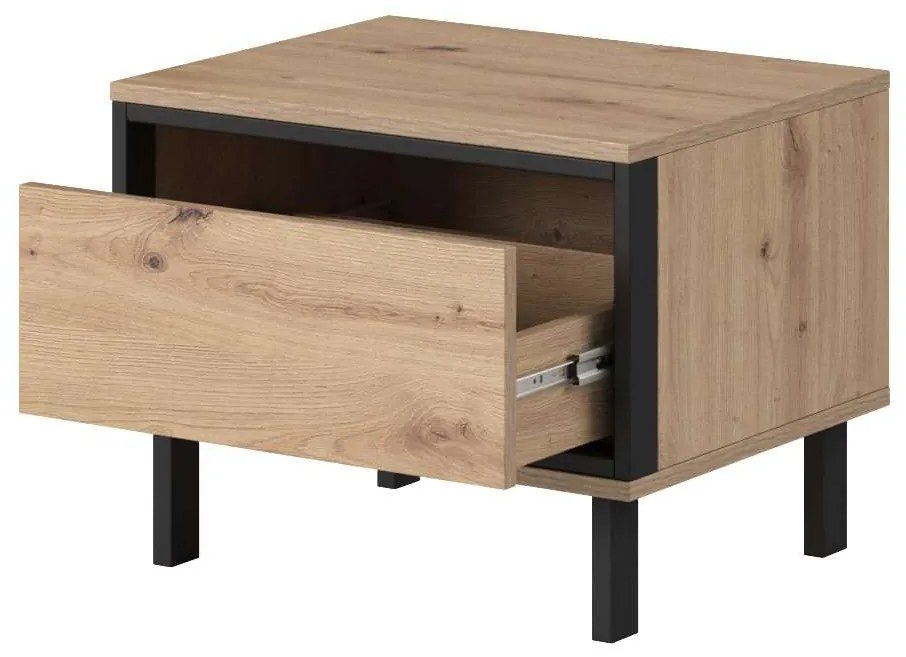 Sada dvoch nočných stolíkov PINTO II Dub Artisan + čierna